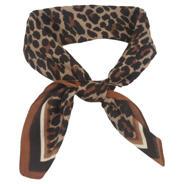 BORDERED LEOPARD SCARF
