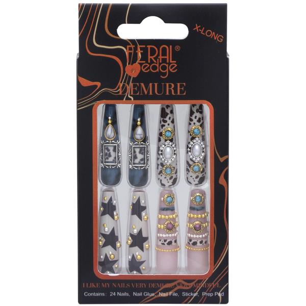 FERAL EDGE DEMURE DESIGN NAIL DECORATION SET
