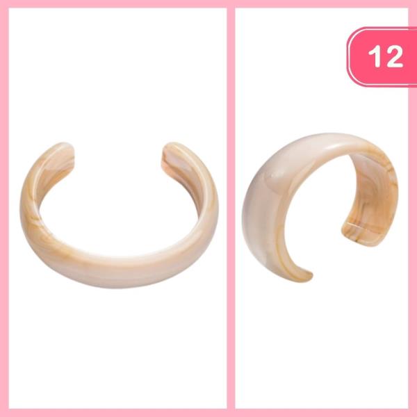 ACRYLIC OPEN CUFF BRACELET (12 UNITS)