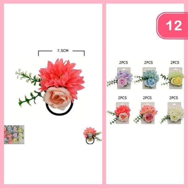 FLOWER HAIR TIE (12 UNITS)