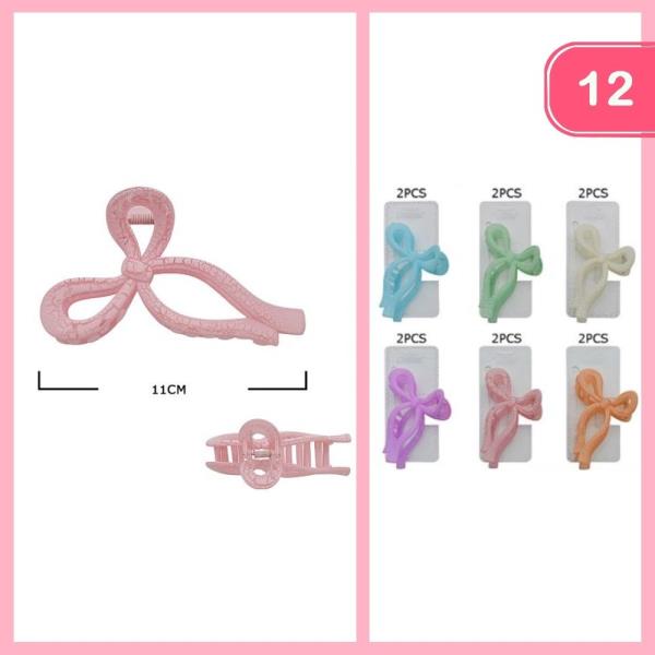 BOW HAIR CLAW CLIP (12 UNITS)