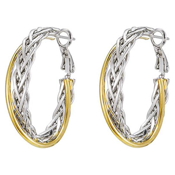 TWO TONE HOOP EARRING