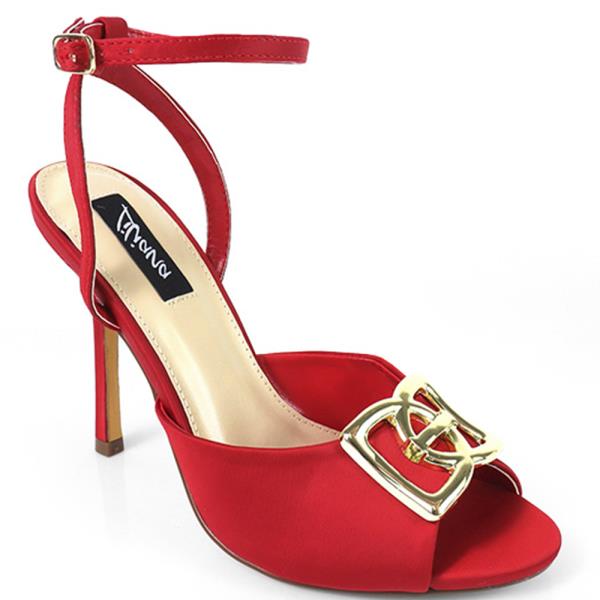 SATIN ANKLE STRAP HHEL W DD LOGO