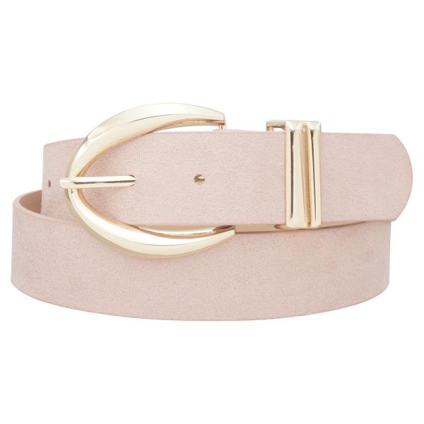 MICROSUEDE POINT OVAL BUCKLE W/ FLUID DOUBLE LOOP BELT