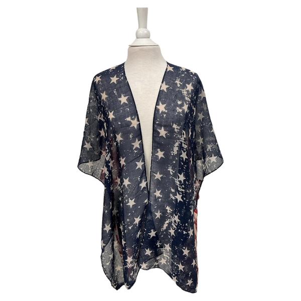 AMERICAN FLAG PRINT KIMONO