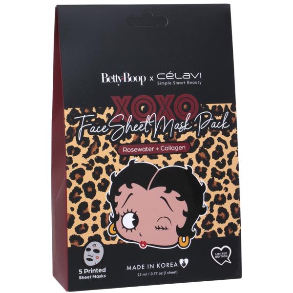 CELAVI X BETTY BOOP XOXO 5 PRINTED FACE SHEET MASK PACK