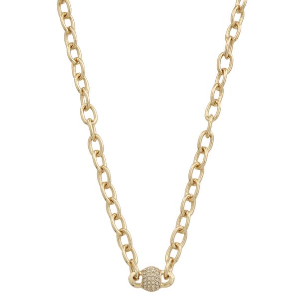 SODAJO SPARKLY SPHERICAL CHARM CHAIN LINK NECKLACE