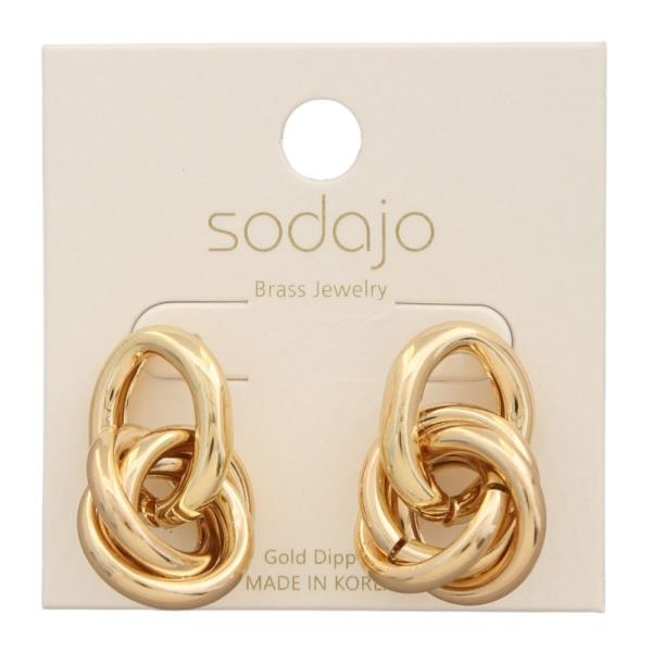 SODAJO GOLD DIPPED KNOTTED POST EARRING