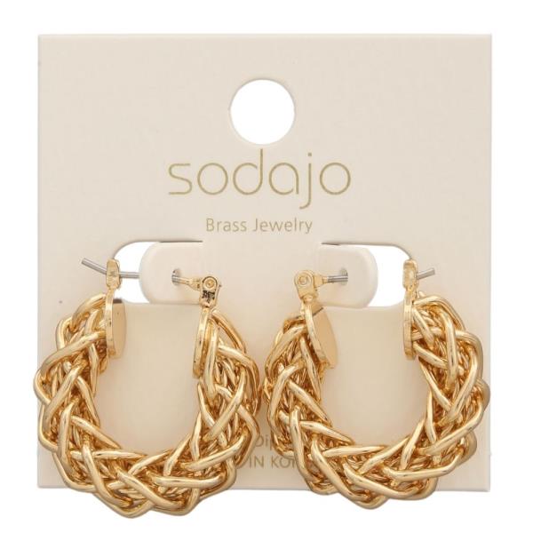 SODAJO GOLD DIPPED LINK CHAIN HOOP EARRING