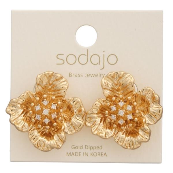 SODAJO GOLD DIPPED FLOWER POST EARRING