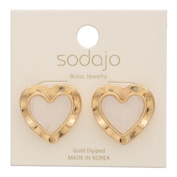 SODAJO GOLD DIPPED HEART POST EARRING