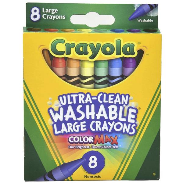 8 LARGE ULTRA CLEAN WASHABLE CRAYONS