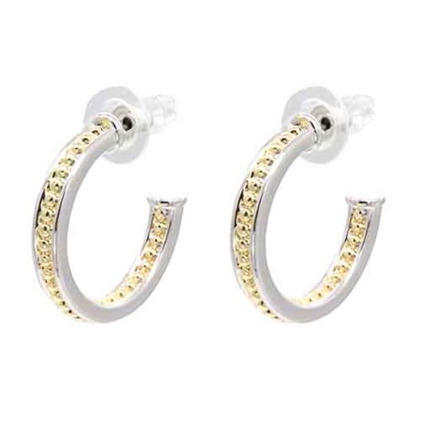 14K GOLD PLATED TWO TONE EARRINGS (12 UNITS)