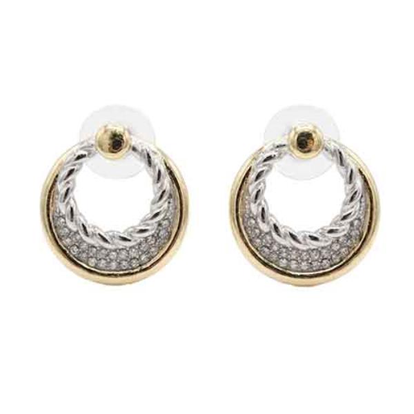 TWO TONE POST EARRINGS