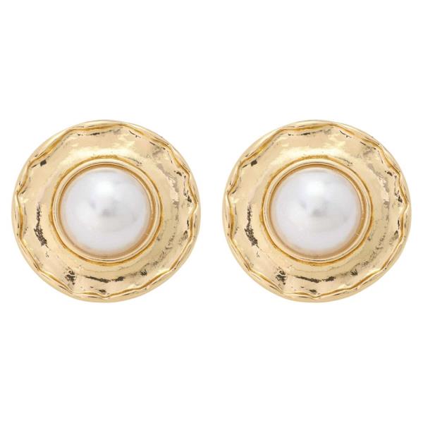 PEARL ROUND STUD EARRING