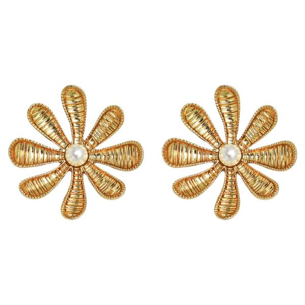 PEARL FLORAL STUD EARRING