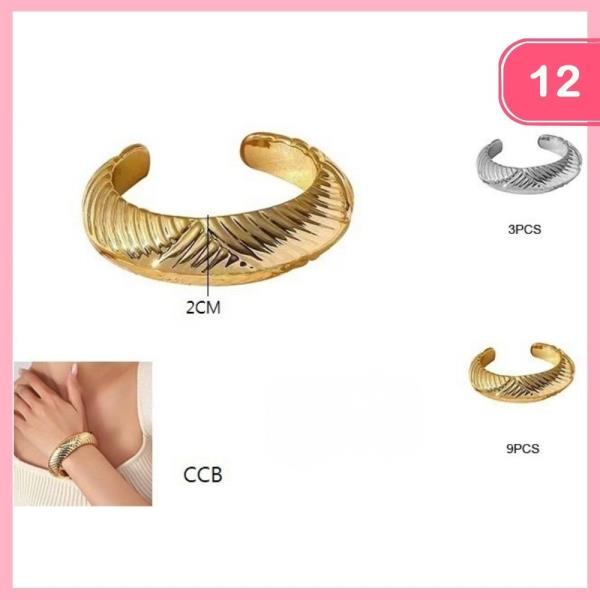 TEXTURED CUFF BRACELET (12 UNITS)