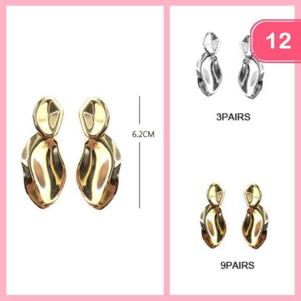 HAMMERED POST EARRING (12 UNITS)