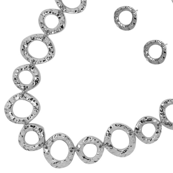 METAL NECKLACE EARRING SET