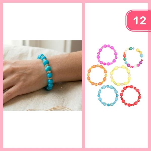 BEADED STRETCH BRACELET (12 UNITS)