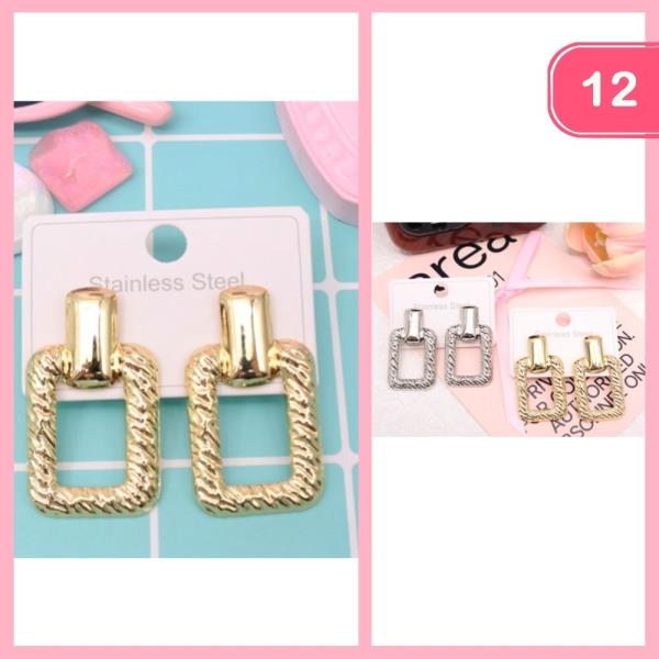 STAINLESS STEEL DOOR KNOCKER POST EARRINGS (12 UNITS)