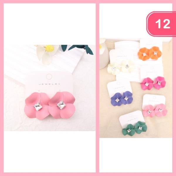FLOWER POST EARRINGS (12 UNITS)