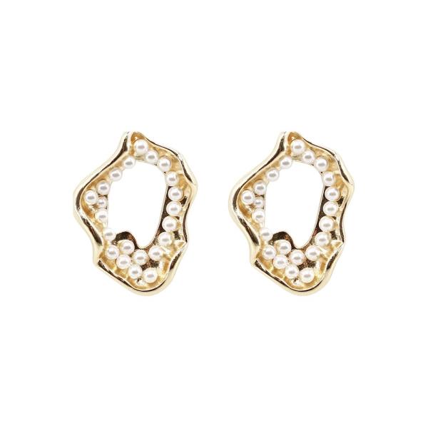 METAL PEARL STUD EARRING