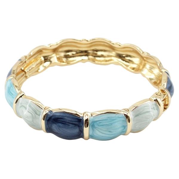 MIX ENAMEL FILLED HINGED BRACELET