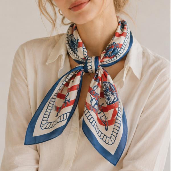 SEA PRINT SQUARE SCARF