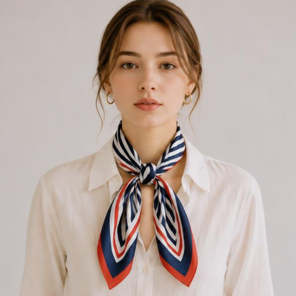 STRIPE PRINT SQUARE SCARF