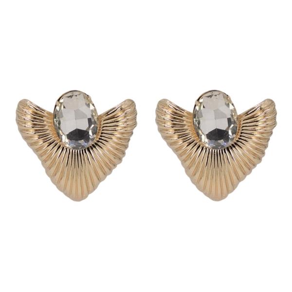 METAL STONE POST EARRING