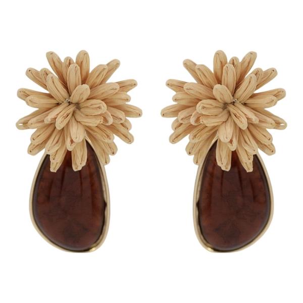 RAFFIA FLOWER POST EARRING