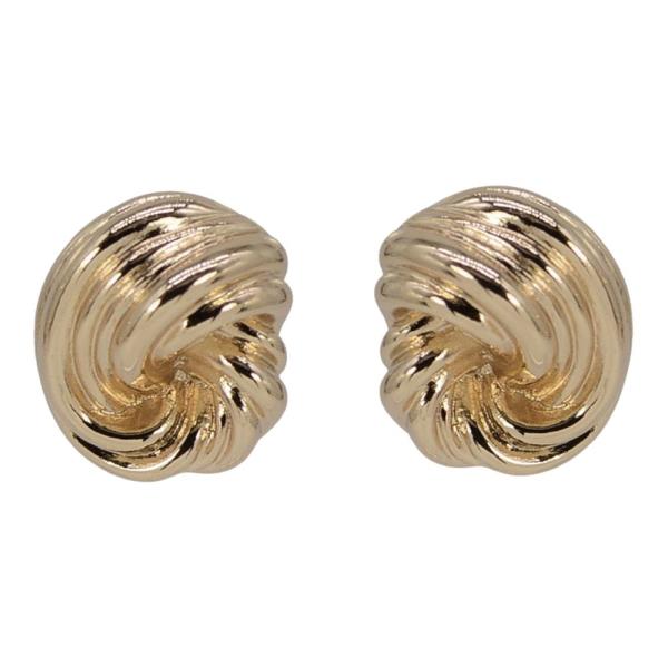 METAL TEXTURED WOVEN POST EARRING