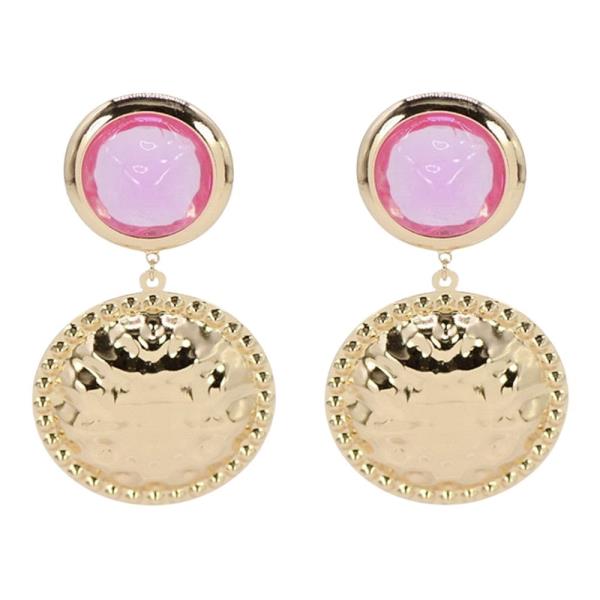 CL BEAD POST TEXTURED EARRING