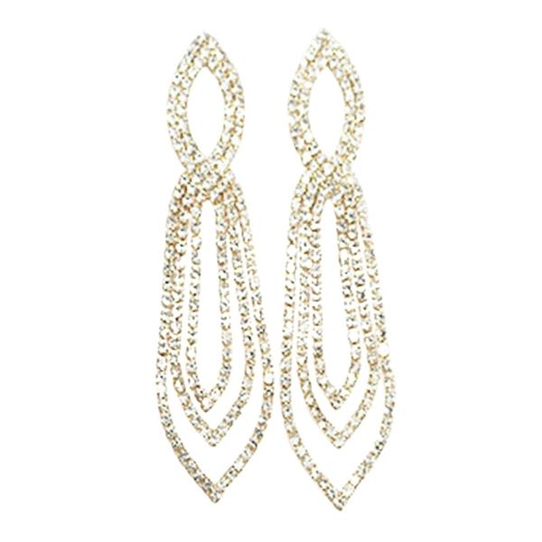 RHINESTONE LAYERED MARQUISE DROP EARRING