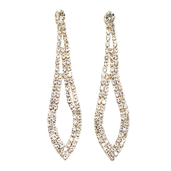 RHINESTONE OPEN TEARDROP DROP EARRING