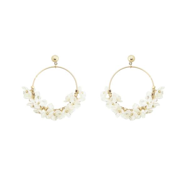 PEARL BEADED HOOP EARRING