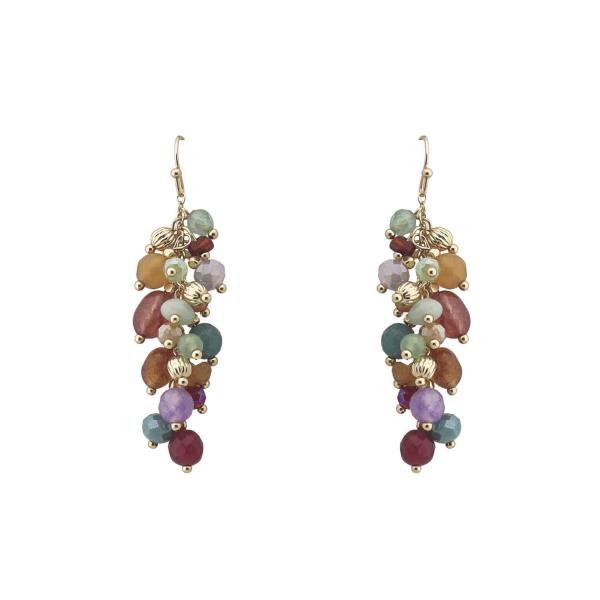 BEADED CLUSTER DANGLE EARRING