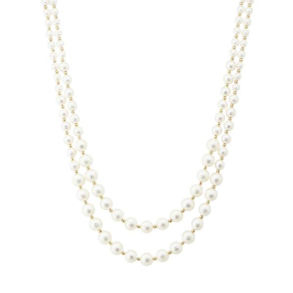 LAYERED PEARL BEAD NECKLACE