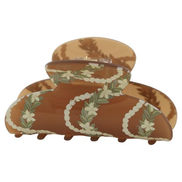 FLORAL VINE PRINT HAIR CLAW CLIP