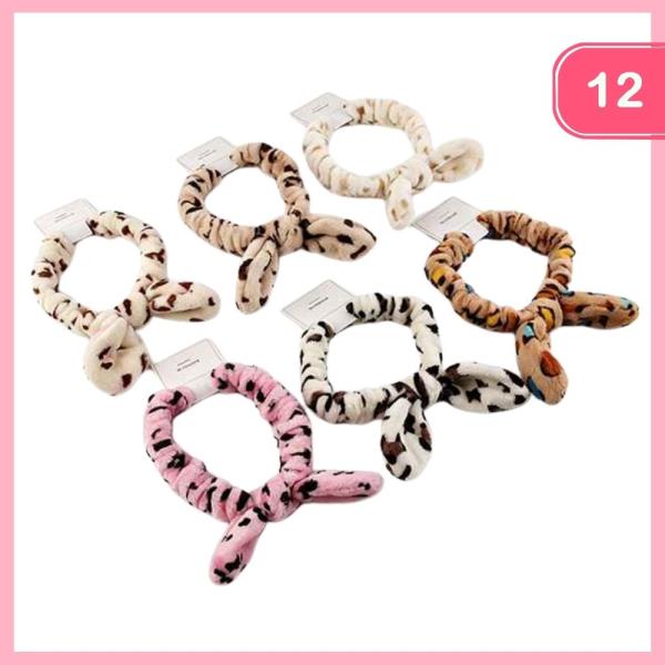 LEOPARD PRINT SPA HEADBAND (12 UNITS)