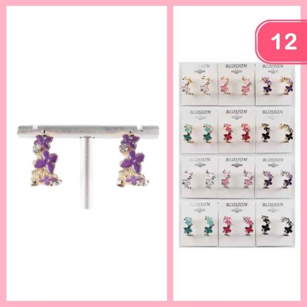 FLOWER HOOP EARRING (12 UNITS)