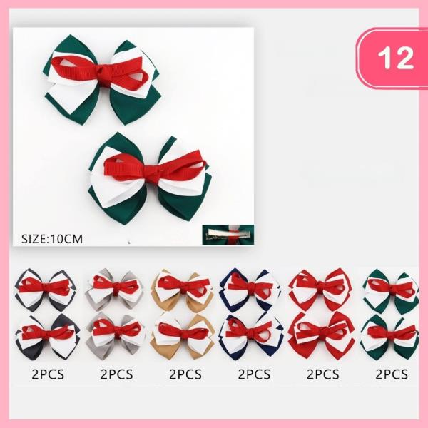 RIBBON HAIR BOW (12 UNITS)