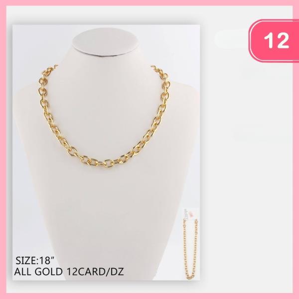 LINKED CHAIN NECKLACE (12 UNITS)
