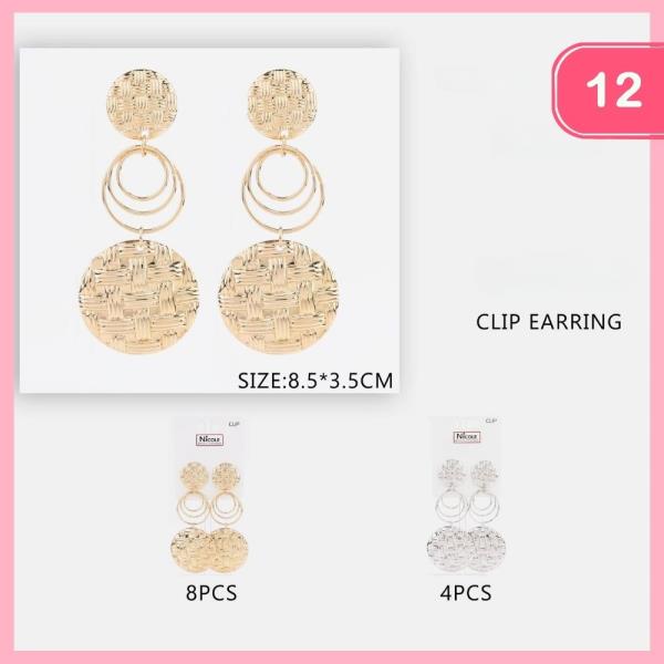 TEXTURED ROUND DROP EARRING (12 UNITS)