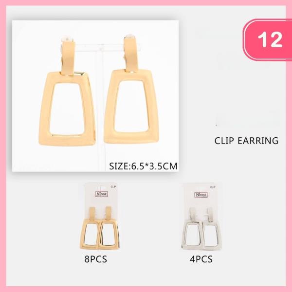 METAL DOOR KNOCKER CLIP ON EARRINGS (12 UNITS)