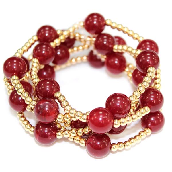 MULTI STRAND MARBLE RESIN BEADED BRACELET