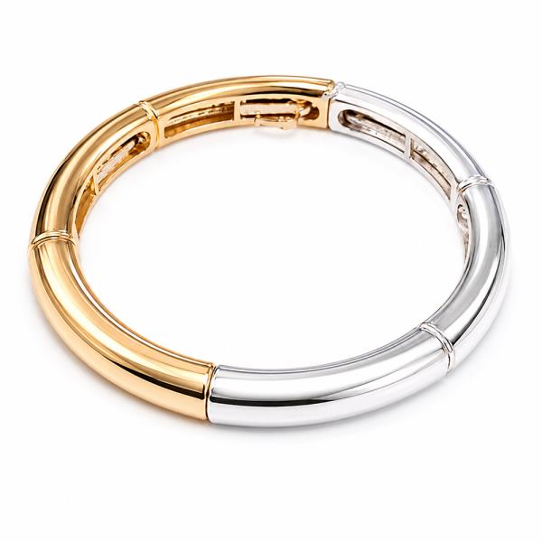 TWO TONE METAL STRETCH BRACELET