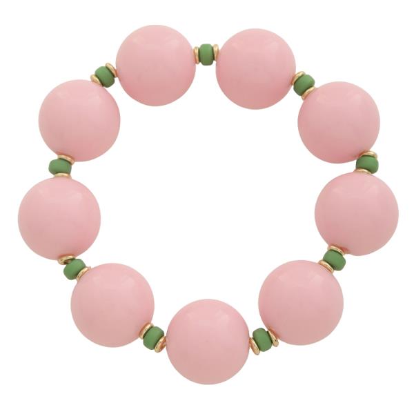 TWO TONE COLORED BEADED BRACELET