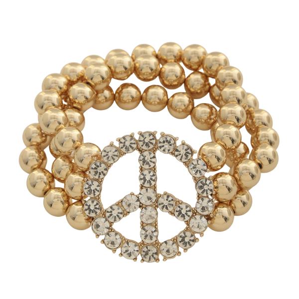 PEACE SPARKLING LAYER BEAD BRACELET